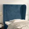 Image de vidaXL Tête de lit avec oreilles Bleu foncé 93x23x118/128 cm Velours