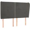 Image de vidaXL Tête de lit avec oreilles Gris foncé 147x23x118/128 cm Velours