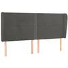 Image de vidaXL Tête de lit avec oreilles Gris foncé 163x23x118/128 cm Velours
