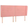 Image de vidaXL Tête de lit avec oreilles Rose 163x23x118/128 cm Velours