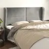Image de vidaXL Tête de lit avec oreilles Gris clair 203x23x118/128 cm Velours