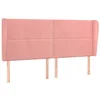 Image de vidaXL Tête de lit avec oreilles Rose 203x23x118/128 cm Velours