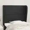 Image de vidaXL Tête de lit avec oreilles Noir 93x23x118/128 cm Similicuir
