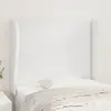 Image de vidaXL Tête de lit avec oreilles Blanc 103x23x118/128 cm Similicuir