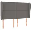 Image de vidaXL Tête de lit avec oreilles Gris 147x23x118/128 cm Similicuir