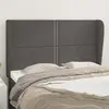 Image de vidaXL Tête de lit avec oreilles Gris 147x23x118/128 cm Similicuir