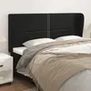 Image de vidaXL Tête de lit avec oreilles Noir 203x23x118/128 cm Similicuir