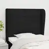 Image de vidaXL Tête de lit avec oreilles Noir 83x23x118/128 cm Tissu