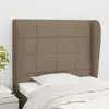 Image de vidaXL Tête de lit avec oreilles Taupe 83x23x118/128 cm Tissu