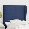 Image de vidaXL Tête de lit avec oreilles Bleu 83x23x118/128 cm Tissu