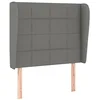 Image de vidaXL Tête de lit avec oreilles Gris foncé 93x23x118/128 cm Tissu