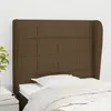 Image de vidaXL Tête de lit avec oreilles Marron foncé 93x23x118/128 cm Tissu