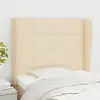 Image de vidaXL Tête de lit avec oreilles Crème 93x23x118/128 cm Tissu