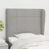 Image de vidaXL Tête de lit avec oreilles Gris clair 103x23x118/128 cm Tissu