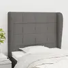 Image de vidaXL Tête de lit avec oreilles Gris foncé 103x23x118/128 cm Tissu