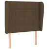 Image de vidaXL Tête de lit avec oreilles Marron foncé 103x23x118/128 cm Tissu