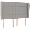 Image de vidaXL Tête de lit avec oreilles Gris clair 147x23x118/128 cm Tissu