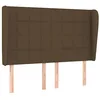 Image de vidaXL Tête de lit avec oreilles Marron foncé 147x23x118/128 cm Tissu