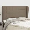 Image de vidaXL Tête de lit avec oreilles Taupe 147x23x118/128 cm Tissu