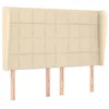 Image de vidaXL Tête de lit avec oreilles Crème 147x23x118/128 cm Tissu