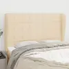 Image de vidaXL Tête de lit avec oreilles Crème 147x23x118/128 cm Tissu