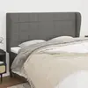 Image de vidaXL Tête de lit avec oreilles Gris foncé 163x23x118/128 cm Tissu