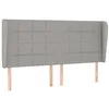 Image de vidaXL Tête de lit avec oreilles Gris clair 183x23x118/128 cm Tissu