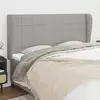 Image de vidaXL Tête de lit avec oreilles Gris clair 203x23x118/128 cm Tissu