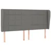 Image de vidaXL Tête de lit avec oreilles Gris foncé 203x23x118/128 cm Tissu