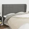 Image de vidaXL Tête de lit avec oreilles Gris foncé 203x23x118/128 cm Tissu