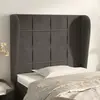 Image de vidaXL Tête de lit avec oreilles Gris foncé 93x23x118/128 cm Velours