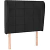 Image de vidaXL Tête de lit avec oreilles Noir 93x23x118/128 cm Velours