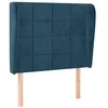 Image de vidaXL Tête de lit avec oreilles Bleu foncé 93x23x118/128 cm Velours