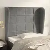 Image de vidaXL Tête de lit avec oreilles Gris clair 103x23x118/128 cm Velours