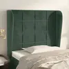 Image de vidaXL Tête de lit avec oreilles Vert foncé 103x23x118/128 cm Velours