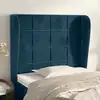 Image de vidaXL Tête de lit avec oreilles Bleu foncé 103x23x118/128 cm Velours