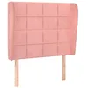 Image de vidaXL Tête de lit avec oreilles Rose 103x23x118/128 cm Velours