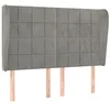 Image de vidaXL Tête de lit avec oreilles Gris clair 147x23x118/128 cm Velours