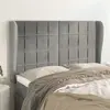 Image de vidaXL Tête de lit avec oreilles Gris clair 147x23x118/128 cm Velours