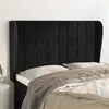 Image de vidaXL Tête de lit avec oreilles Noir 147x23x118/128 cm Velours