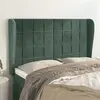 Image de vidaXL Tête de lit avec oreilles Vert foncé 147x23x118/128 cm Velours