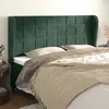 Image de vidaXL Tête de lit avec oreilles Vert foncé 163x23x118/128 cm Velours