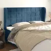 Image de vidaXL Tête de lit avec oreilles Bleu foncé 163x23x118/128 cm Velours