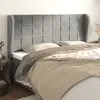 Image de vidaXL Tête de lit avec oreilles Gris clair 183x23x118/128 cm Velours