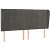 Image de vidaXL Tête de lit avec oreilles Gris foncé 183x23x118/128 cm Velours
