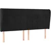 Image de vidaXL Tête de lit avec oreilles Noir 183x23x118/128 cm Velours