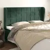 Image de vidaXL Tête de lit avec oreilles Vert foncé 183x23x118/128 cm Velours