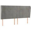 Image de vidaXL Tête de lit avec oreilles Gris clair 203x23x118/128 cm Velours