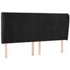 Image de vidaXL Tête de lit avec oreilles Noir 203x23x118/128 cm Velours
