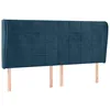 Image de vidaXL Tête de lit avec oreilles Bleu foncé 203x23x118/128 cm Velours